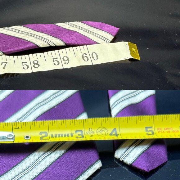 Donald J Trump Signature Men‘s Tie Purple Striped 60” - Picture 3 of 6